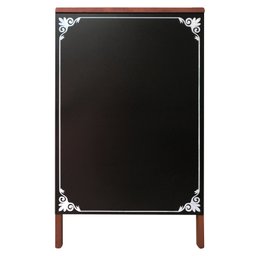 Quadro Cavalete de Propaganda Duplo Madeira Pinus Mogno para Uso de Giz 70x50 cm Preto Fosco Decor 2 - 2