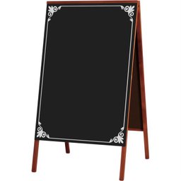 Quadro Cavalete de Propaganda Duplo Madeira Pinus Mogno para Uso de Giz 70x50 cm Preto Fosco Decor 2 - 1