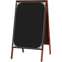 Ver imagem 1 de Quadro Cavalete de Propaganda Duplo Madeira Pinus Mogno para Uso de Giz 70x50 cm Preto Fosco Decor 2