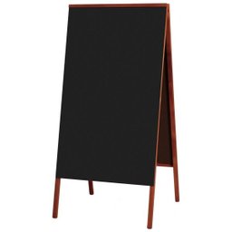 Placa Lousa Quadro Cavalete de Calçada para Comércio Dupla Face Madeira Mogno 120x60 cm Preto Fosco - 1