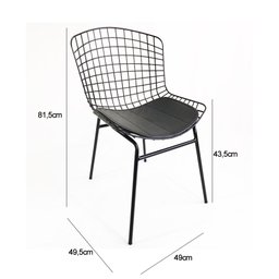 Kit 2 Cadeiras para cozinha BERTÓIA preta tubular - Direto de Fábrica - 7