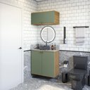 Ver imagem 1 de Conjunto para Banheiro com Basculante Kappesberg Celeste 2 Peças Nogueira/verde 80cm