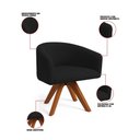 Ver imagem 3 de Poltrona Sala Base Giratória Madeira Kit 2 Arielle Suede Cinza D03 - D’Rossi