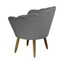 Ver imagem 3 de Poltrona Decorativa Estofada Para Salão de Beleza Pétala Suede Cinza - LM DECOR