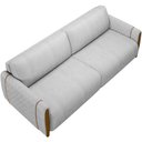 Ver imagem 2 de Kit Sofá 03 Lugares Sala Estar 223cm com Poltrona Flora Pés de Madeira M03 Veludo Cinza - Lyam
