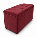 Ver imagem 2 de Calcadeira Recamier Baú Estofada 100cm para Cama Solteiro Suede Bordo