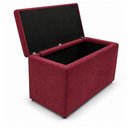 Ver imagem 3 de Calcadeira Recamier Baú Estofada 100cm para Cama Solteiro Suede Bordo