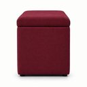 Ver imagem 4 de Calcadeira Recamier Baú Estofada 100cm para Cama Solteiro Suede Bordo