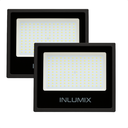 Ver imagem 1 de Kit 2 Refletor Holofote de Led 200w Branco Frio 6500k Preto 110/220v