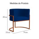 Ver imagem 7 de Poltrona Decorativa Luana Suede Marinho Base Bronze - Fm