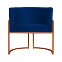 Ver imagem 3 de Poltrona Decorativa Luana Suede Marinho Base Bronze - Fm
