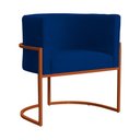 Ver imagem 1 de Poltrona Decorativa Luana Suede Marinho Base Bronze - Fm