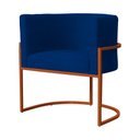 Ver imagem 2 de Poltrona Decorativa Luana Suede Marinho Base Bronze - Fm