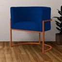 Ver imagem 6 de Poltrona Decorativa Luana Suede Marinho Base Bronze - Fm