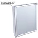 Ver imagem 6 de Armário Banheiro Espelheira Sobrepor e Embutir Cinza | Com Perfil de Alumínio | 36x11x45cm | 01 Port