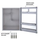 Ver imagem 4 de Armário Banheiro Espelheira Sobrepor e Embutir Cinza | Com Perfil de Alumínio | 36x11x45cm | 01 Port