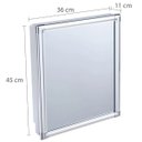 Ver imagem 2 de Armário Banheiro Espelheira Sobrepor e Embutir Cinza | Com Perfil de Alumínio | 36x11x45cm | 01 Port