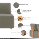 Ver imagem 4 de Sofá Liphis Sala de Estar Modulado Moderno Pés de Madeira Veludo Cinza Escuro G45 - Gran Belo
