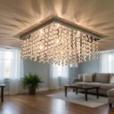 Ver imagem 1 de Lustre de Sobrepor 30cm em Aço Inox e Cristais Autênticos - Moderno para 4 Lâmpadas G9 Lúmens Design