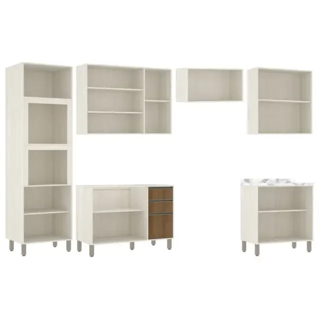 Cozinha Completa 7 Peças com Torre Quente, Armários e Balcões Linea Luciane Móveis - 2