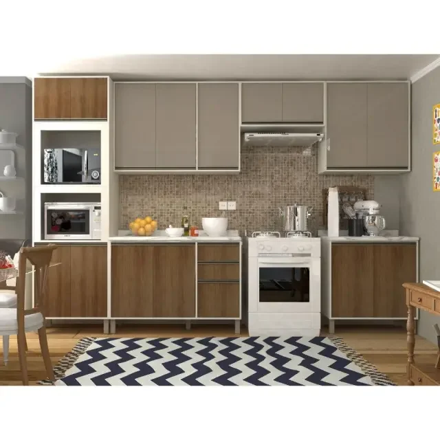 Cozinha Completa 7 Peças com Torre Quente, Armários e Balcões Linea Luciane Móveis - 1
