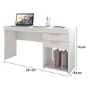 Ver imagem 6 de Mesa Escrivaninha Office Branco 2 Gavetas Notável 76x121x43