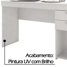 Mesa Escrivaninha Office Branco 2 Gavetas Notável 76x121x43 - 3