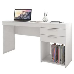 Mesa Escrivaninha Office Branco 2 Gavetas Notável 76x121x43 - 2