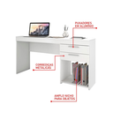 Ver imagem 5 de Escrivaninha Office 121cm com 2 Gavetas Branca - Notável Móveis
