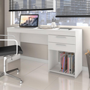 Ver imagem 4 de Escrivaninha Office 121cm com 2 Gavetas Branca - Notável Móveis