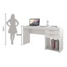 Mesa Escrivaninha Office Branco 2 Gavetas Notável 76x121x43 - 7