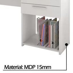 Mesa Escrivaninha Office Branco 2 Gavetas Notável 76x121x43 - 5