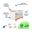 Ver imagem 7 de Berço Peroba Retrô Americano Branco com Amendôa Mdf Infantil Branco Amêndoa