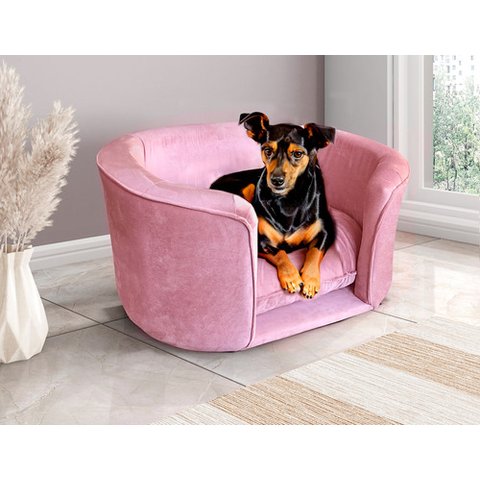 Cama Aurora para Cachorro e Gato Pet Veludo Rosa 80x60 Bz Home Decor