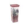 Conjunto de Talheres + Pote - Simonaggio Trend - 25 Pçs – Rosa Quartz - 2