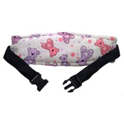 Faixa soninho apoio de cabeça para o bebê usar na cadeirinha do carro estampa ursinhos coloridos - 3