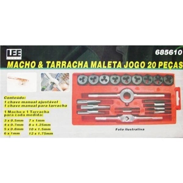 Kit De Macho Manual Com 20 Peças De M3 A M12 Idea Id-9625h - 3
