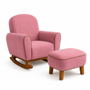 Ver imagem 5 de Poltrona Amamentação Nuvem Base Balanço com Puff Suede:Suede Rosa