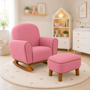 Ver imagem 1 de Poltrona Amamentação Nuvem Base Balanço com Puff Suede:Suede Rosa