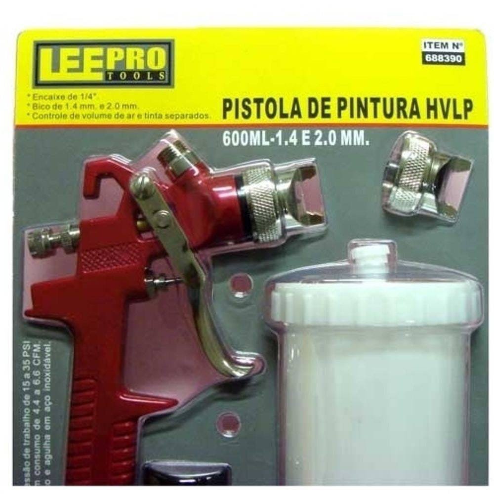 Pistola De Pintura Hvlp 1.4 E 2.0 Mm Com Manômetro Lee Tools 688390 - 4