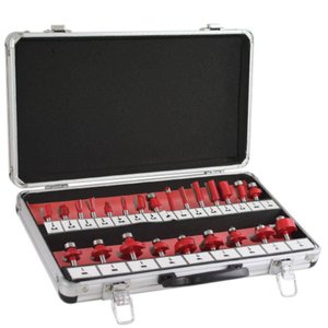 Jogo Fresa Para Tupia 24 Peças Vermelha 680400 Lee Tools