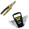 Kit Jogo Ferramentas-1 Alicate Universal 8"pol + 1 Jogo 8 Chaves Fixa / Estrela Combinadas Fertak - 7