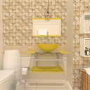 Ver imagem 5 de Gabinete De Vidro 80cm Ac Cuba Retangular Verde Oliva