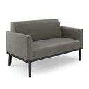 Ver imagem 3 de Sofá Namoradeira com Poltrona Base de Madeira Fixa Preto Marisa Suede Grafite - D’Rossi