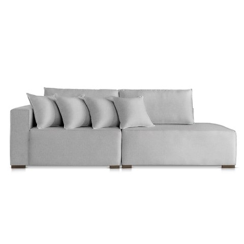 Sofá Toronto 1,90m Linho Off com Almofadas Decorativas - Conforto Premium