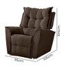 Poltrona do Papai Reclinável King Veludo Speciale Home Marrom Chocolate - 6