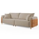 Ver imagem 5 de Sofá Living Fixo 2 Lugares 180cm Linho Pé de Madeira Heitor Bege