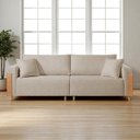 Ver imagem 7 de Sofá Living Fixo 2 Lugares 180cm Linho Pé de Madeira Heitor Bege