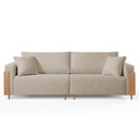 Ver imagem 3 de Sofá Living Fixo 2 Lugares 180cm Linho Pé de Madeira Heitor Bege
