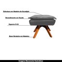Ver imagem 5 de Puff Decorativo Base Giratória em Madeira Charger Suede Grafite G19 - Gran Belo